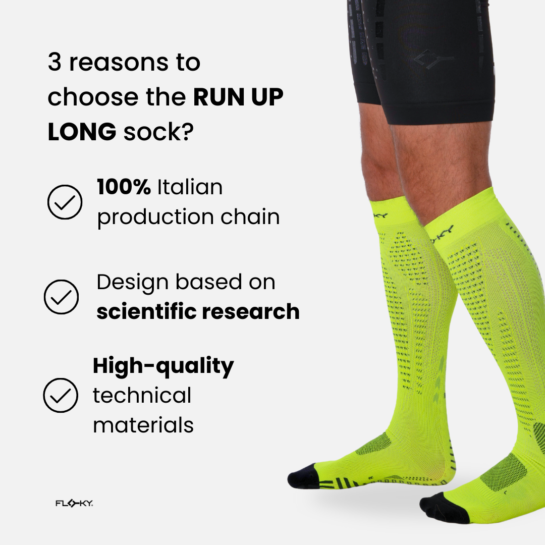 RUN UP Long-Biomechanical Performance Running Socks Blue