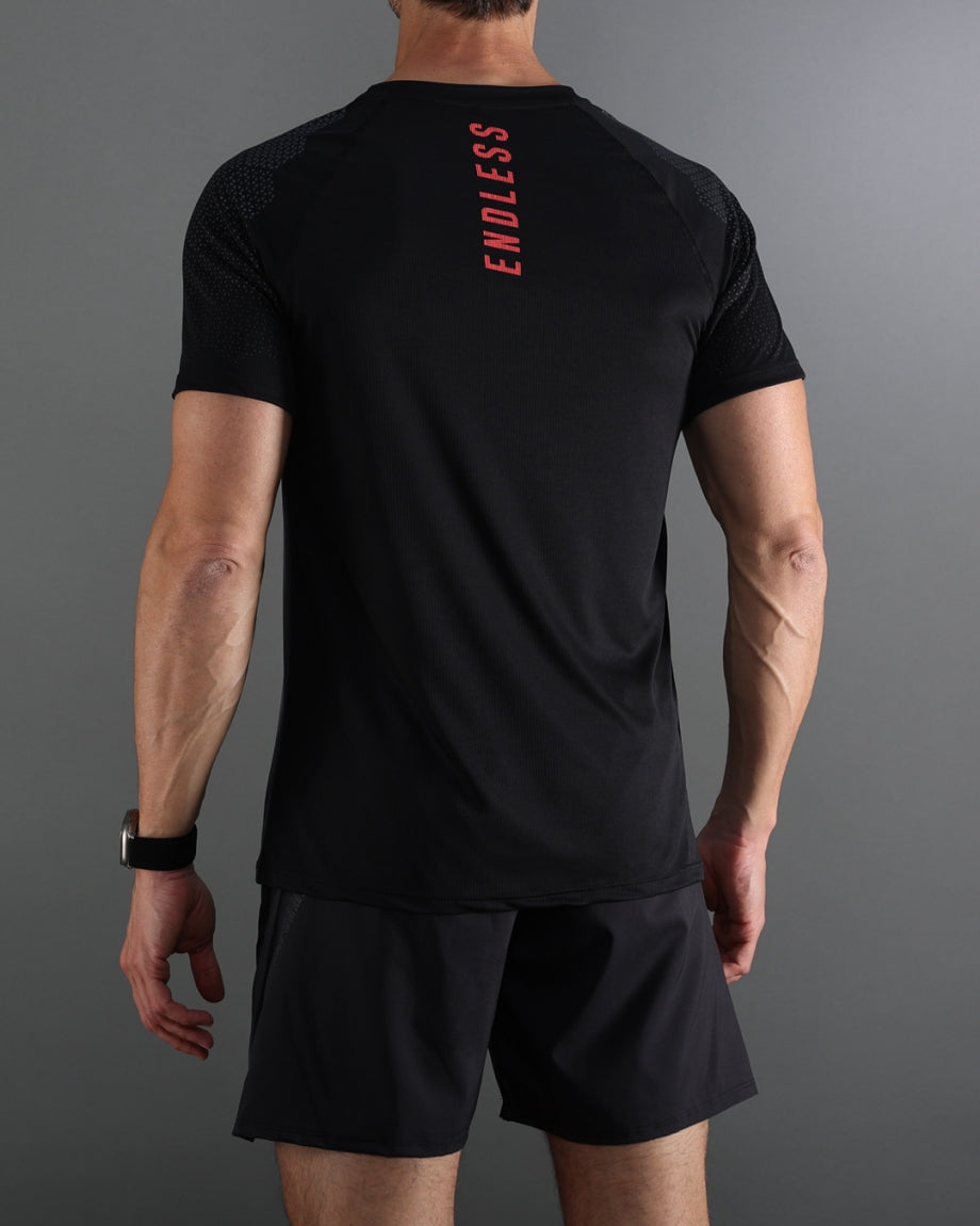 Endless Feisty Hexagon Black Padel Tişörtü